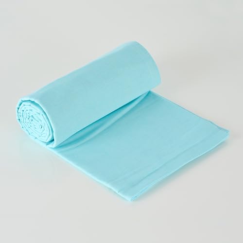 Image of 100% Pure Cotton 3 Layer Dohar, Single Bed Blanket Comforter, (60''X90'' / 152X230 CM), Uni Chambray, Skin Friendly Dohar, Color - Baby Blue
