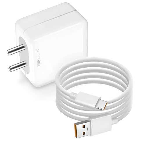 Image of Xykos 80W Supervooc Type C Charger Adapter for OnePlus, Nord, Realme, Oppo, Samsung, Nothing, Pixel, Redmi and More USB-C Devices | Support 65W SuperDart 45W Dart, Dash, Warp, Rapidly Charging, White