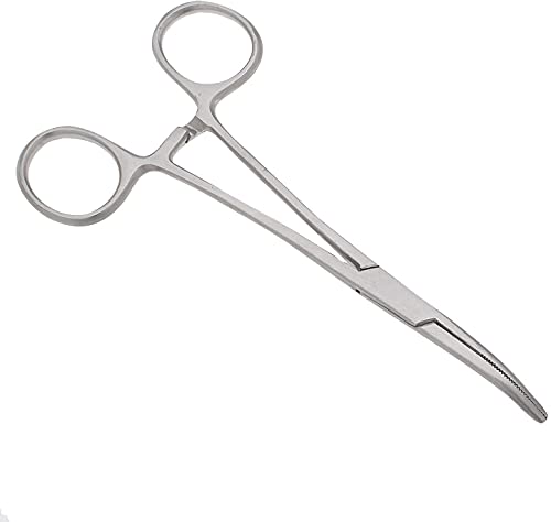 Image of SURGICAL ONLINE 2-Piece Curved & Straight 5 inch Hemostat Set - Stainless Steel Locking Tweezer Clamps - Ideal Hemostats for Nurses, Fishing Forceps, Crafts and Hobby