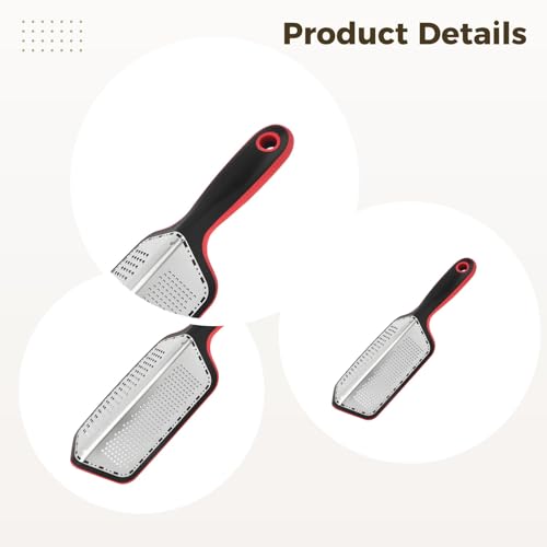Rallador de cocina de acero inoxidable 29.3 cm con mango rojo miniatura 5