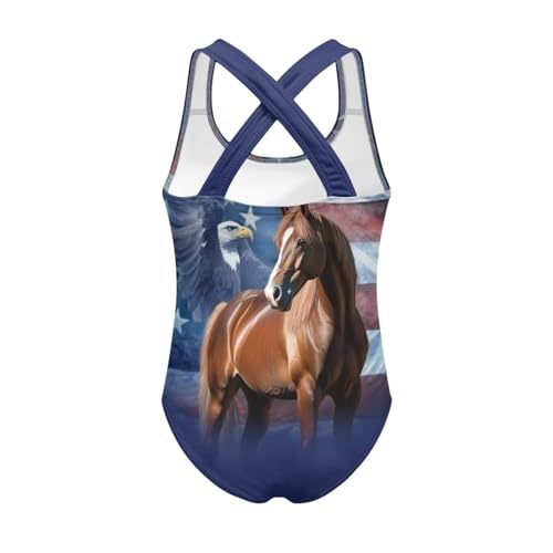 Image of WELLFLYHOM Girls Swimsuit 5-14 Cross Back Swimwear Full Coverage One Piece Bathing Suit Sleeveless Beachwear