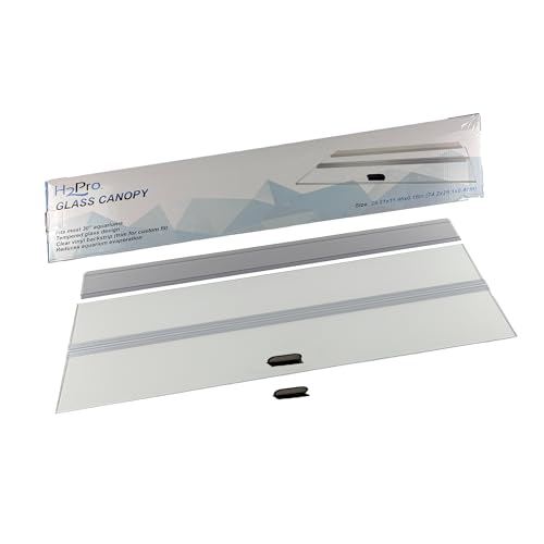 H2Pro Glass Canopy Aquarium Lid for Fresh & Saltwater Fish Tanks (30GT for Aqueon & Marineland 20 Long Aquariums)