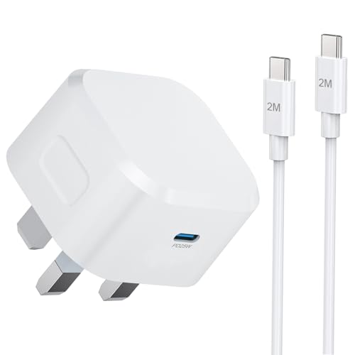 iPhone 17 Charger, iPhone 16 Fast Charger Cable 2M and Plug Quick Charge for iPhone Apple 17/17 Air/17 Pro Max/16/16e/15 Series, New i Phone Fast Charging USB Type C PD Plug UK with Long USBC Lead