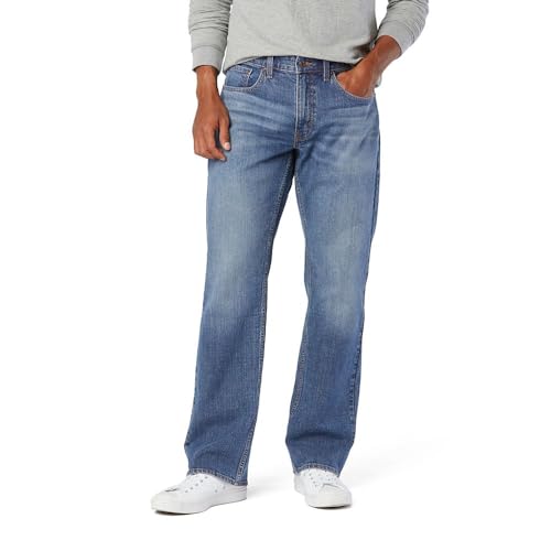 Levi Strauss Signature Gold Men's Relaxed Fit Flex Jeans, Hazy...