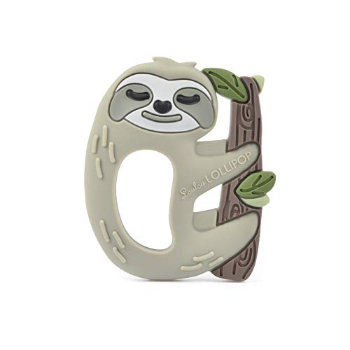 Image of Loulou Lollipop Silicone Teether for Teething Baby Boy and Girl - Sloth