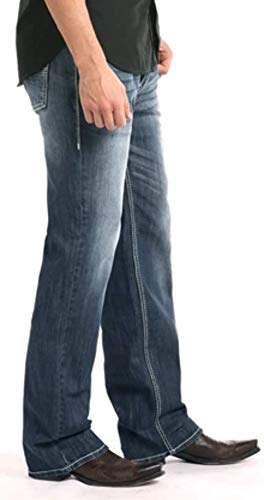 Rock & Roll Denim Relaxed Fit Stretch Straight Bootcut Jeans #M0S34733