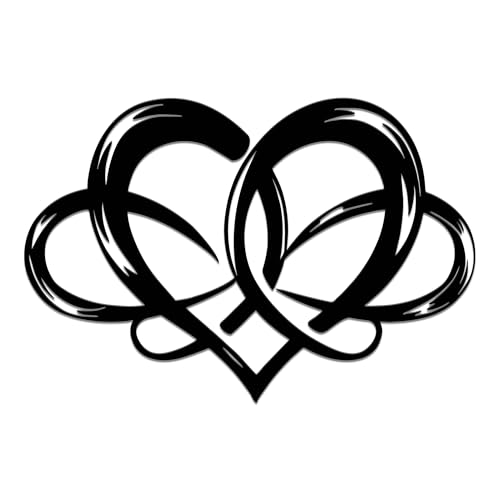 Heart Wall Decor, Black Love Wall Art with Infinity Symbol, 14.6x9.8 Inch