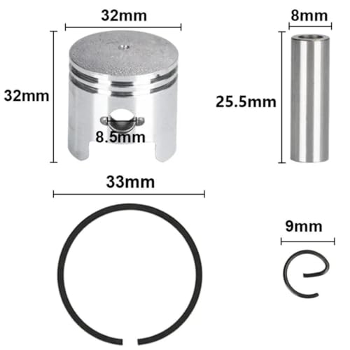 Piston 32mm haute résistance compatible 1E32F 2 temps 23CC - 3