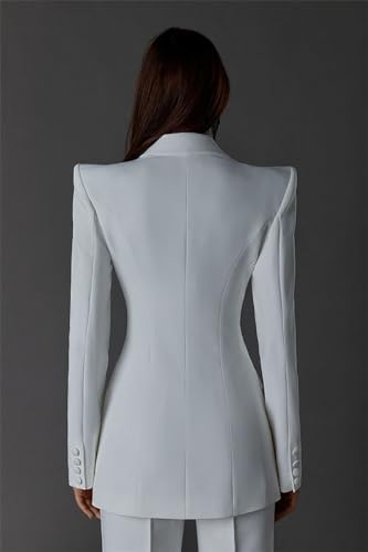 Women's Peak Lapel Suit Wedding Formal Party 2-Piece Set Tuxedos Customizable2