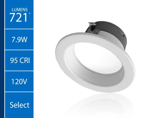 Image of DLR4(v6) 4-inch White Selectable Recessed LED Downlight with Baffle (12 Pack)