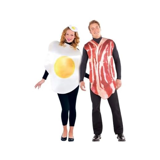 amscan 2 trajes de pareja, jamón y huevo, multicolor, talla media/grande (844276) , color/modelo surtido