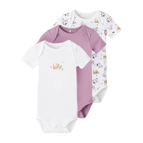 NAME IT Baby Girls' Cat Print Bodysuits Cover