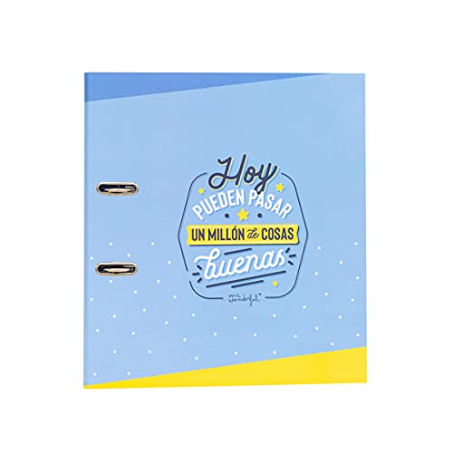 Archivadores 4 Anillas Mr Wonderful Mr. Wonderful Archivador de anillas con palanca - Hoy pueden pasar un millón de cosas buenas (WOA11182ES)