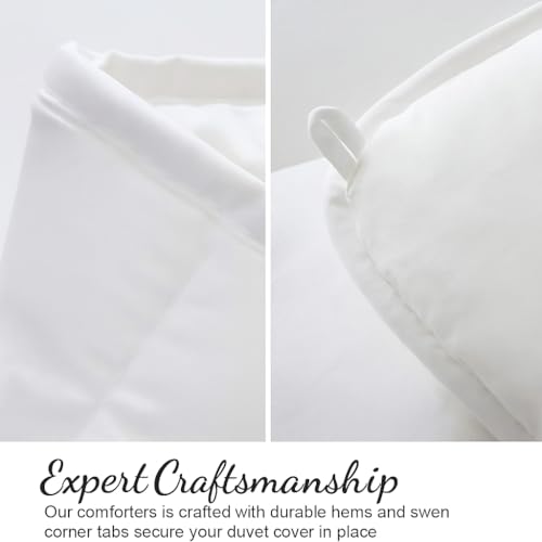 Image of Heavy Winter Double Bed Comforter - 300 GSM Warm Microfiber Rajai Quilt Blanket, Soft & Lightweight, Machine Washable - White