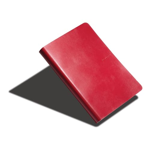 Image of Zequenz A5 Size Red Notebook Journal Squared Acid Free Paper 400 Pages 70GSM 360 Degree Flexibility 100% Handmade PU and White paper Classic Signature Series Bookmark Included