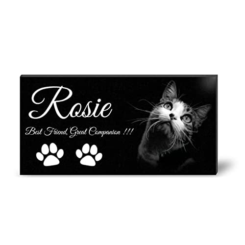 Image of ADFSTONE Pet Memorial Stones Personalized Dog Remembrance Gifts, Customized Cat Picture Grieving Plaque, DIY Gravestone, Custom Sympathy Photo Gift, Animal Grave Markers
