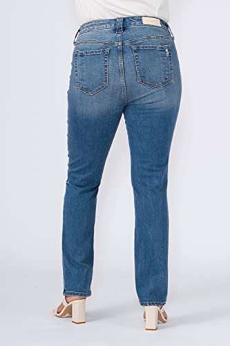 Slink - Premium Women's Plus Size Stretch High Rise Straight Leg Jeans (Indigo)2