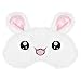 LUOEM 1Pc Cartoon Kaninchen Muster Plüsch Flauschige Augenmasken Weiche Lustige Augenbinden Schlafmaske Lustige Schlafmaske für Frauen Niedliche Hirsch Augenabdeckung für Kinder (Weiß)