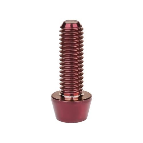 Image of Titanium Ti Bolt M5x9 16 18 20 25 30 35 40 45 50 55 60mm Tapered Head Screws Pack of 4 (M5x18mm, Burgundy)