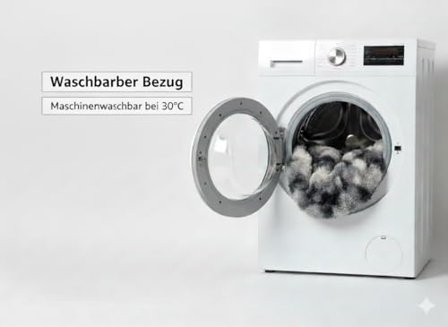 pfoten&nasen® Wolke 7 Hundebett M [Hellgrau, 75 cm] – Flauschiges Donut-Kissen für mittelgroße Hunde – Waschbar mit abnehmbarem Bezug – Kuschelig & Rund