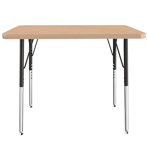 FDP 24" x 36" Rectangle Table with Swivel Glide Legs - Maple/Maple/Black