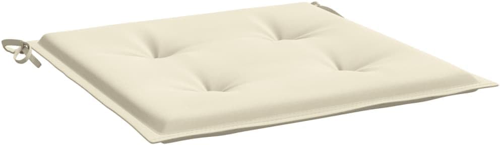 vidaXL Outdoor Living Garden Chair Cushions in Cream - 19.7"x 19.7"x 1.2" - Oxford Fabric with Foam Fiber Filling for Patio Furniture.