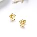 14K Solid Gold Flower Stud Earrings With Push Backs for Women, Real Yellow Gold Elegant Flower Jewelry Gift for Her, Mom, Wife, Girls