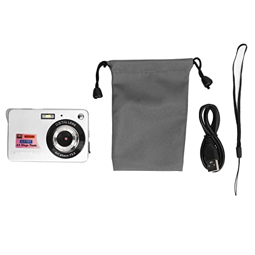 Cámara digital compacta 48MP 4K con pantalla 2.7" plata miniatura 5