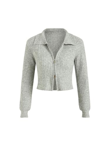 CIDER Wool-Blend Knit Zipper Long Sleeve Collared Top