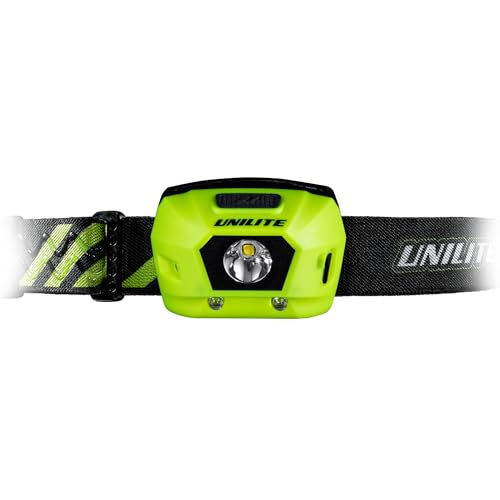 Image of Unilite HL-4R Rechargeable LED Headlamp 275 Lumens, Red Night Vision, USB-C Charging, Waterproof, Non-Slip Silicone Headband