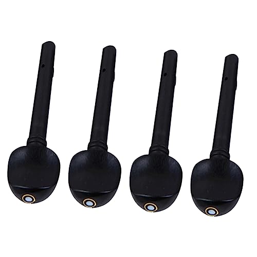 Yardwe 4pcs Ebony Violin Pegs Replacement Tuning Pegs for Violin Durable and Smooth Finish for Musicians Black
