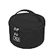 Travel Case for Wigs, Black Quilted Nylon with Interior Mirror, Zipper, Double Stitching, Lightweight & Portable Wig Pouch by Adolfo Design