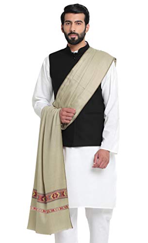 Image of Weavers Villa Men's Kullu Design Wool Blend Lohi /Shawl [120 CM X 240 CM]