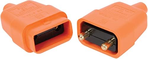 2 PIN ORANGE RUBBER CONNECTOR 5A IN-LINE GARDEN LAWNMOWER 2PFC10