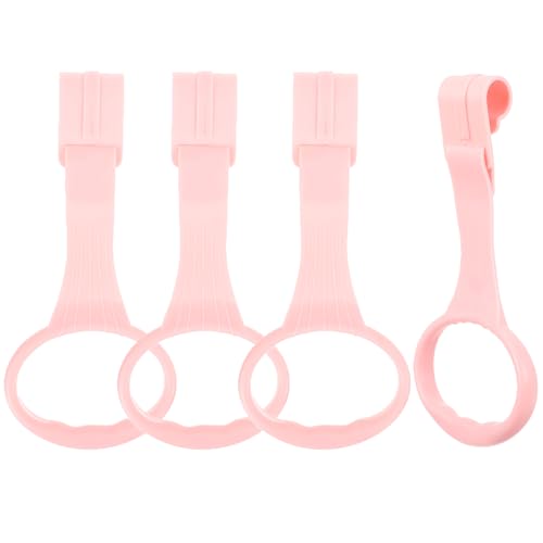 Image of Awleynz 4Pcs Baby Playpen Pull up Rings, Pull up Rings for Play Pen, Playpen Accessories for Help Stand Up Walking Training Tool Newborn (Pink)