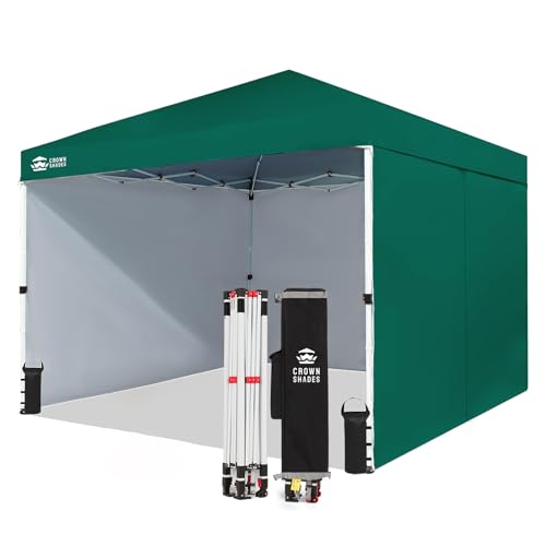 CROWN SHADES 10x10 Canopy Tent with Sidewalls & Bag