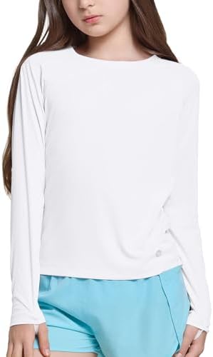 BALEAF Girl&#39;s Sun Shirts UV Protection Long Sleeve Swim Tops Quick Dry Lightweight UPF 50+ Clothing