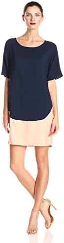 Donna Morgan Women's Dolman Sleeve Color Blocked Dress, Navy/Coral, 12