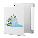 かき氷を食べるペンギン iPadAir11インチ用ケース M3/M2 2025/2024 第7/6世代 iPadAir5/4用ケース 2022 2020 第5/4世代 10.9 インチ PUレザー TPU 透明バックカバー 三つ折りスタンド オートスリープ Pencil収納可能 おしゃれ