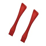 INOOMP 2 piezas Brocha Silicona para Barbacoa Cepillo Cocina Antiadherente Utensilios Panadería Resistente Calor Rojo