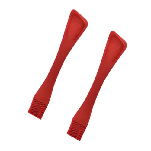 INOOMP 2 piezas Brocha Silicona para Barbacoa Cepillo Cocina Antiadherente Utensilios Panadería Resistente Calor Rojo
