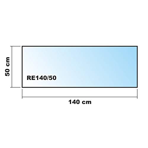 Funkenschutzplatte Rechteck 130x50cm Klarglas Glasplatte mit Silikondichtung