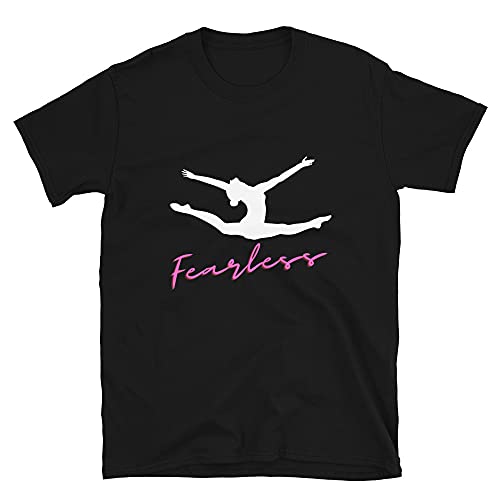 Dance Gymnastics Competition Fearless Girls Cheerleader Cheer Gift T-Shirt Black