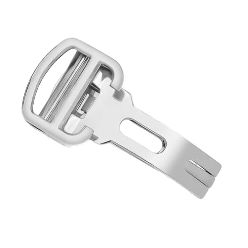 hengfento2 Watch Clasp Buckle Replacement For Cartier Roadster Calibre Tank Santos Deployment Strap Band Stainless Steel 18mm (Silver)