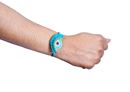 Image of MASQ by Q-One Designer Rakhi Combo Set with Roli Chawal & Moli for Men (Pack of 3) | Embroidered Handcrafted Raksha Bandhan Bracelet for Brother