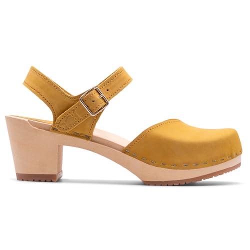 Image of Sandgrens Handmade Swedish Wood Clogs for Women, High Heel Sandal | Victoria