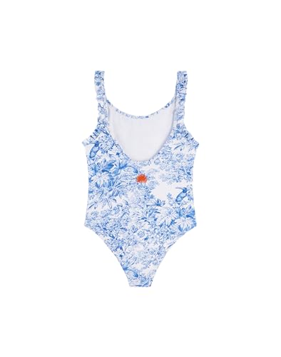 Girls One-Piece Swimsuit with Toile De Jouy Ruffles2