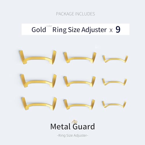 eletiuo 9 pack filled goldsilver metal ring guardinvisible ring size adjuster set for loose ringsring guardring sizerfit for men and women rings