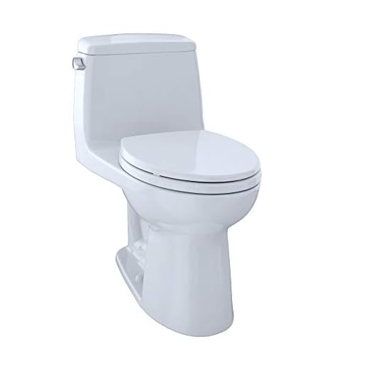 TOTO MS854114EG#01 Eco Ultramax Elongated One Piece Toilet with Sanagloss, Cotton White