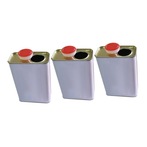 SEWOART 3pcs Metal Paint Can Lid 1L Oil Paint Storage Container Rust-Resistant Tinplate Pitch Bucket for Crafts and Painting